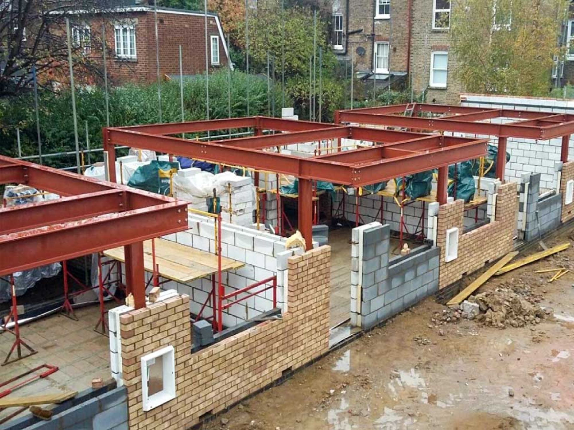 During the development of new town houses.