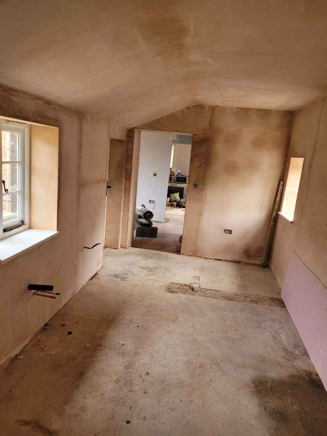 Cranborne house refurbishment corridor looking through house.