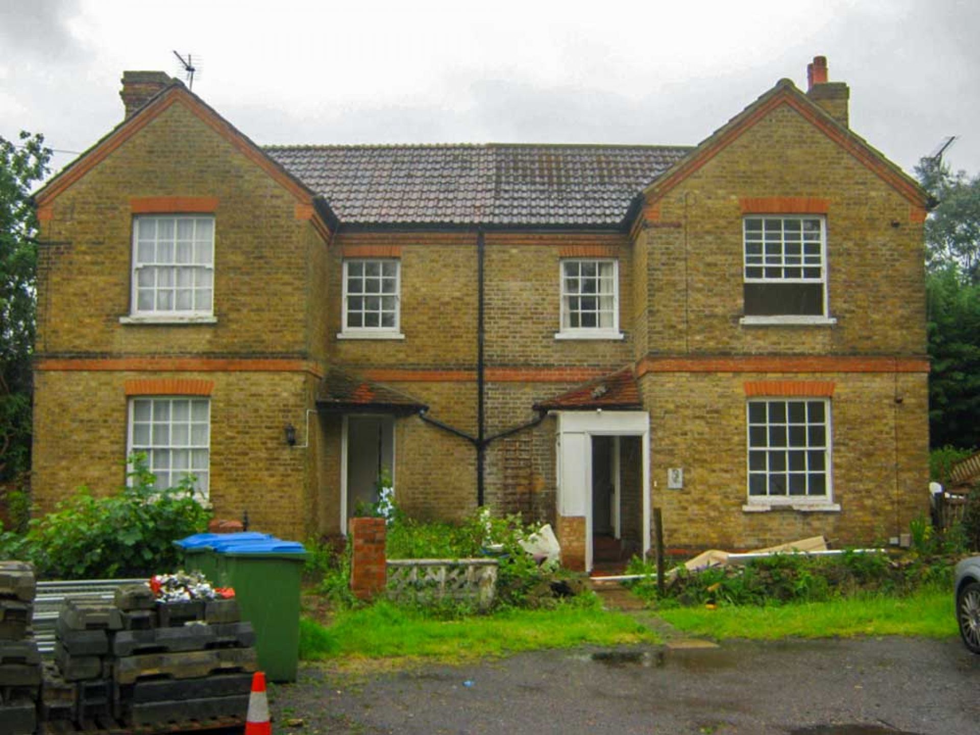 Semi detached house before extension started.